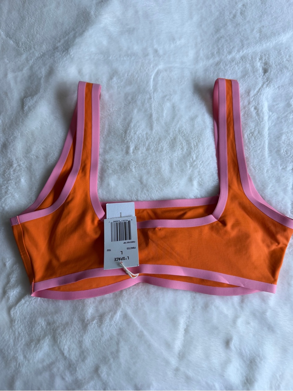 L*Space Fused Ace Bikini Top Tangerine Size Large NWT - Picture 6 of 10